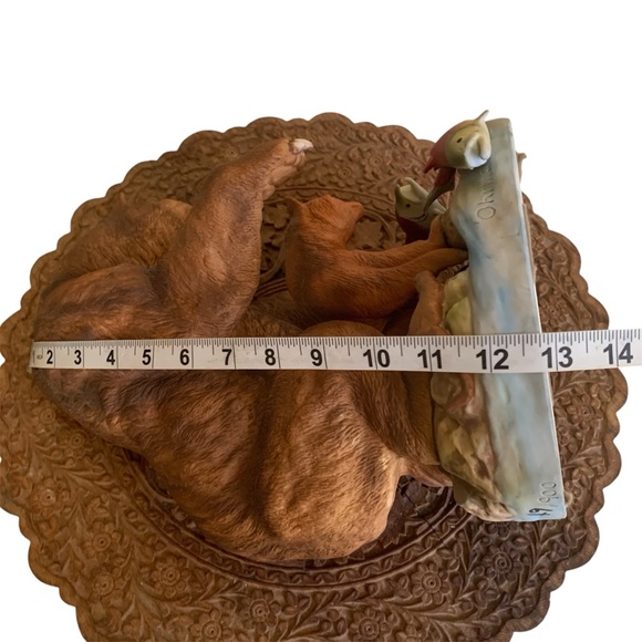 Bill Ohrmann Porcelain Bear Cub Trout Fish Sculpture Cabin Decor Approx 13”x8” - Picture 12 of 14